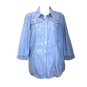 Anthropologie HESTER & ORCHARD Chambray Top Sz M